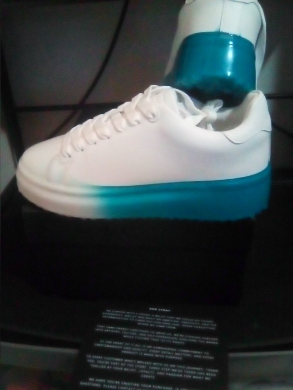 Women's designer shoes from London Platform Sneakers with Teal Gradient Sole